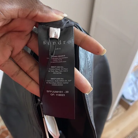 💓SOLD💓~~~SANDRO LAMBSKIN LEATHER SKIRT - Picture 6 of 8